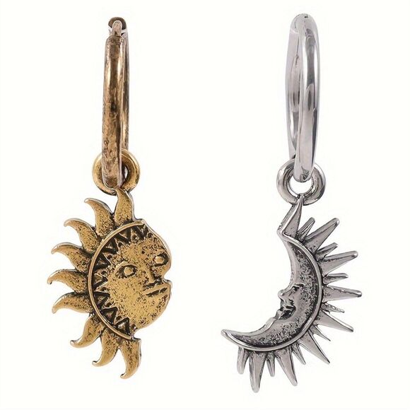 Free People Jewelry - Moon sun hoop earrings